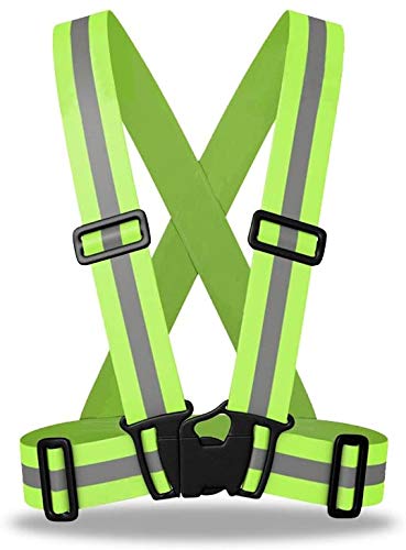 JERN® Reflective Vest, Lightweight safety vest for women, men and kids, Adjustable reflective running vest with 360° high visibility for Running, Cycling, Motorcycle (Green) - Image 1
