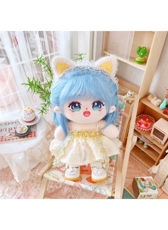 Generic - Spot 20cm Cm Cotton Doll Suit Doll Star Doll Normal Chubby Body Change Suspenders Collection-Specifications:20cm-Color:Blue Elastic Shirt - Image 1