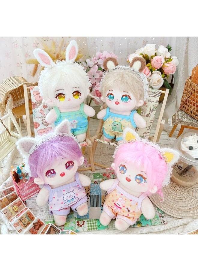Generic - Spot 20cm Cm Cotton Doll Suit Doll Star Doll Normal Chubby Body Change Suspenders Collection-Specifications:20cm-Color:Blue Elastic Shirt - Image 1
