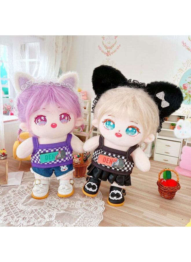 Generic - Spot 20cm Cm Cotton Doll Suit Doll Star Doll Normal Chubby Body Change Suspenders Collection-Specifications:20cm-Color:Blue Elastic Shirt - Image 1