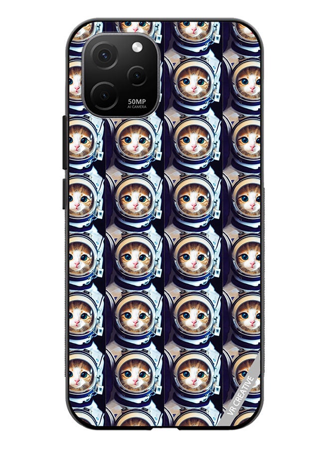VR CREATIVE Protective Case Cover For Huawei Nova Y61 Cat Face Inside Astronauts Helmet Pattern Design Multicolour  - Image 1