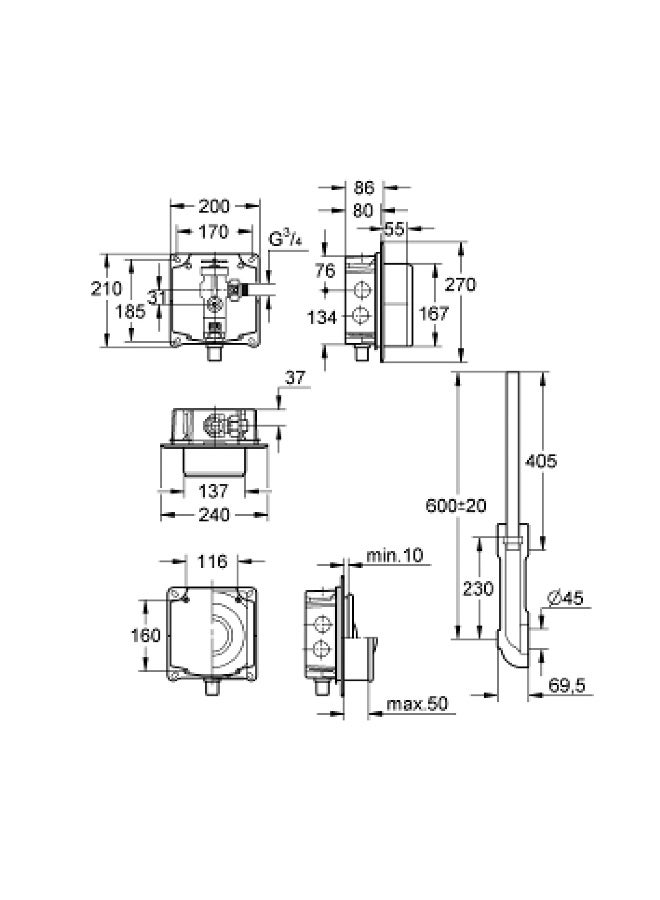 Grohe Concealed Flush Valve for Water closet with Pipe - GROHE - Image 2