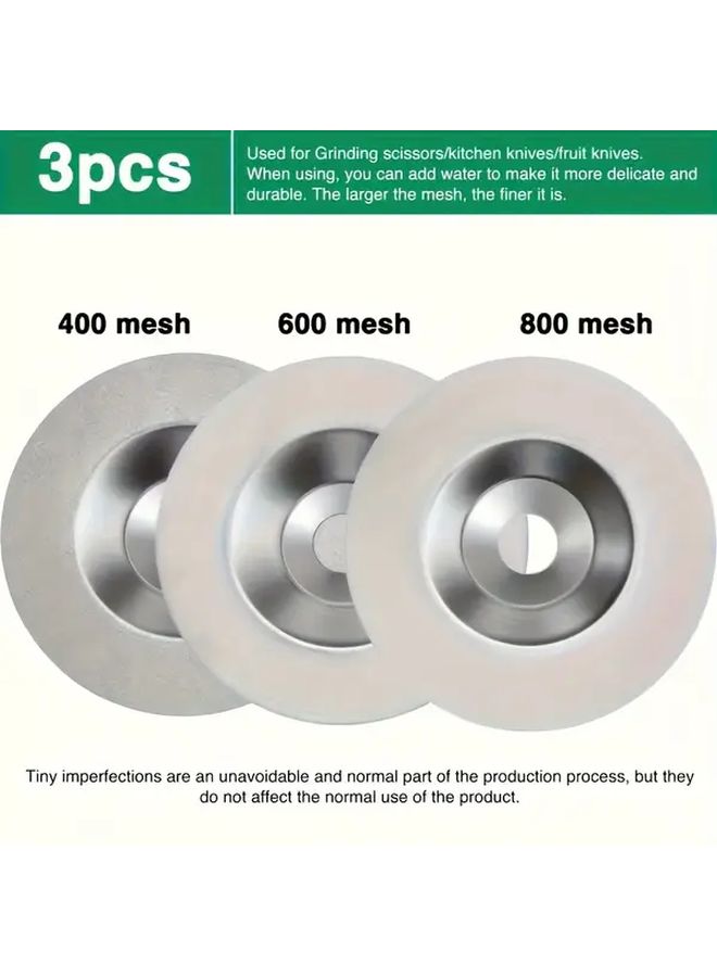 3Pcs Diamond Knife Scissors Sharpener Wheels 400 600 800 Mesh Kitchen Electric Sharpener - Image 3
