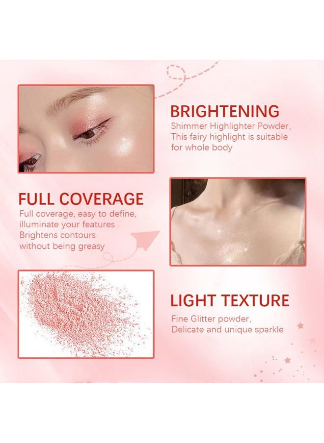 ibcccndc Ibcccndc Polvo De Hadas Fairy Highlight Patting Powder Highlighter Body Glitter for Face Hair Eye Lip and Body,Make Up for Prom, Festival Rave, Stage Makeup (Pink)  - Image 5