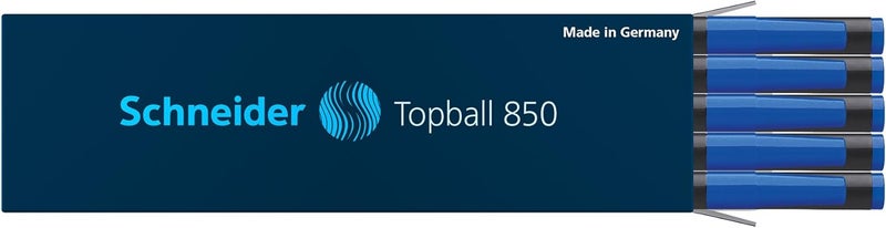 Schneider Topball 850 Rollerball Refill, 0.5 Mm, European Size, Blue Ink, Box Of 10 Refills (8503) - Image 5