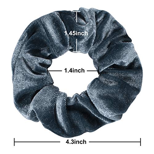 Whaline 12Pcs Blue Gray Theme Hair Scrunchies Velvet Elastics Scrunchy Bobbles Soft Hair Bands Hair Ties Hair Accessories for Girls, Women - Image 2