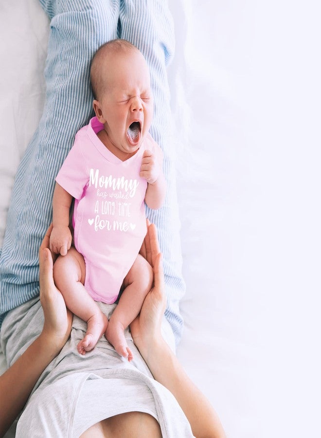 CBTwear Mommy Has Waited a Long Time for Me - Baby Clothes - Funny Newborn Bodysuit Outfits for Boys and Girls (12 Months, Pink) - Image 5