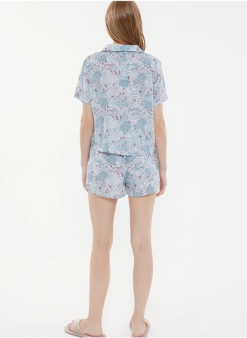 trendyol Printed Knitted Pajama Set