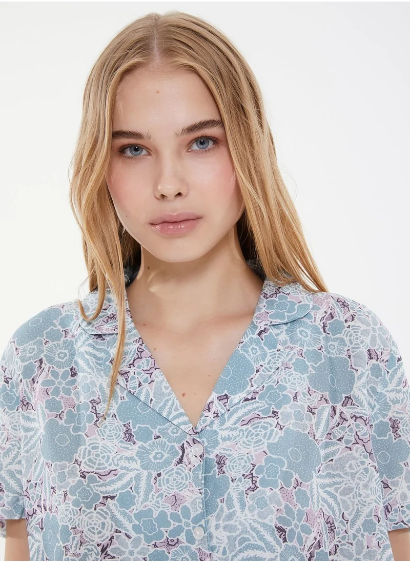 trendyol Printed Knitted Pajama Set