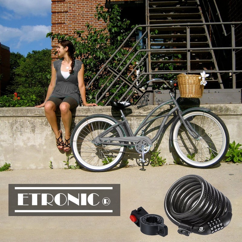 ETRONIC M6 Resettable Combination Lock Bike Cable, 6-Feet x 3/8-Inch, Black - Image 5
