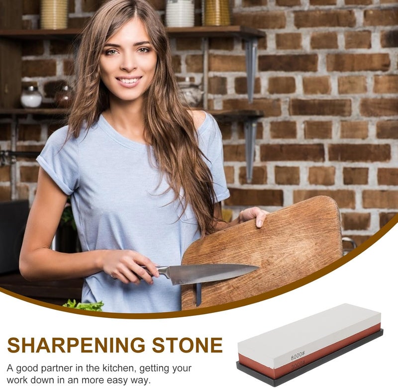 Double-sided White Aluminum Oxide Knives Sharpening Whetstone 3000/8000 Grit Sharpener for Kitchen and Outdoor Tools - Image 3