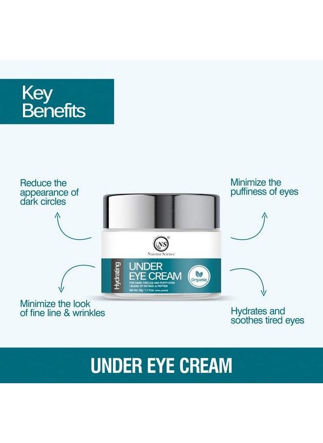Nuerma Science Hydrating Under Eye Cream For Dark Circles Wrinkles And Puffy Eyes With Blend Of Retinol & Peptides For Men & Women (30 G)  - Image 3