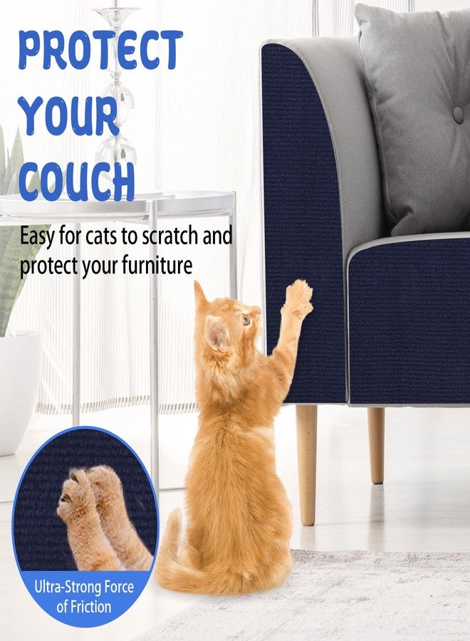 LSGCQ Climbing Cat Scratcher Mat Trimmable Cat Scratching Post Carpet 157.4’’x15.8’’ Self Adhesive Carpet Mat Pad Replacement for Cat Tree Shelves Post Couch Wall Furniture Steps DIY Protector (Dark Blue) - Image 4