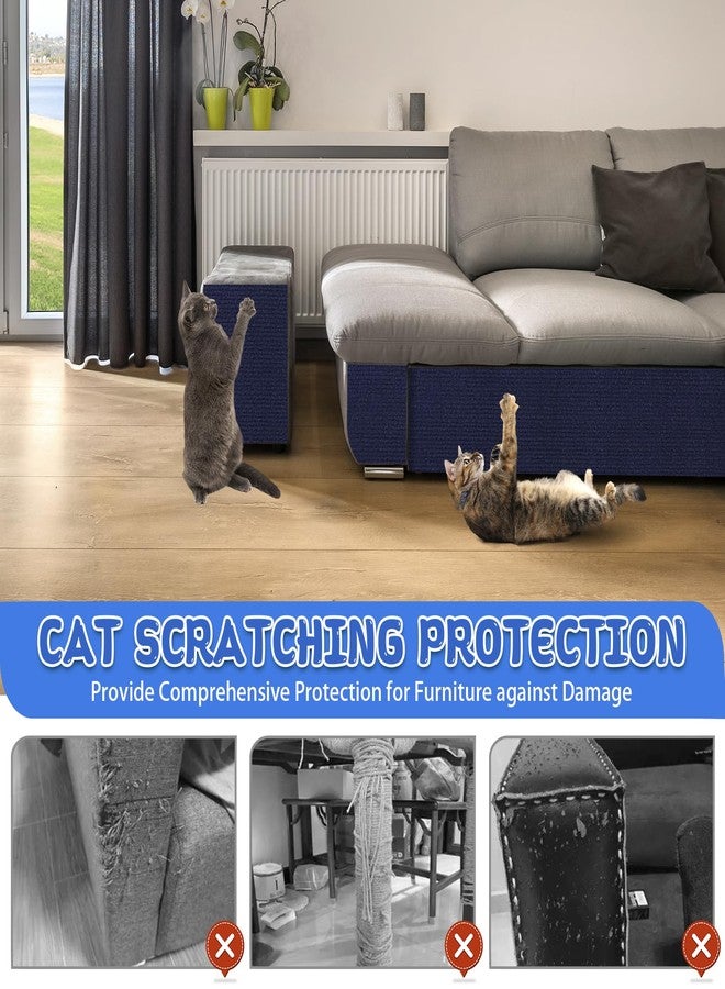LSGCQ Climbing Cat Scratcher Mat Trimmable Cat Scratching Post Carpet 157.4’’x15.8’’ Self Adhesive Carpet Mat Pad Replacement for Cat Tree Shelves Post Couch Wall Furniture Steps DIY Protector (Dark Blue) - Image 5