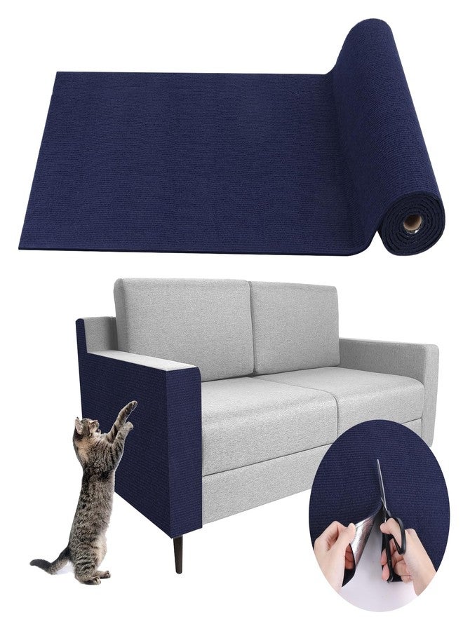 LSGCQ Climbing Cat Scratcher Mat Trimmable Cat Scratching Post Carpet 157.4’’x15.8’’ Self Adhesive Carpet Mat Pad Replacement for Cat Tree Shelves Post Couch Wall Furniture Steps DIY Protector (Dark Blue) - Image 1