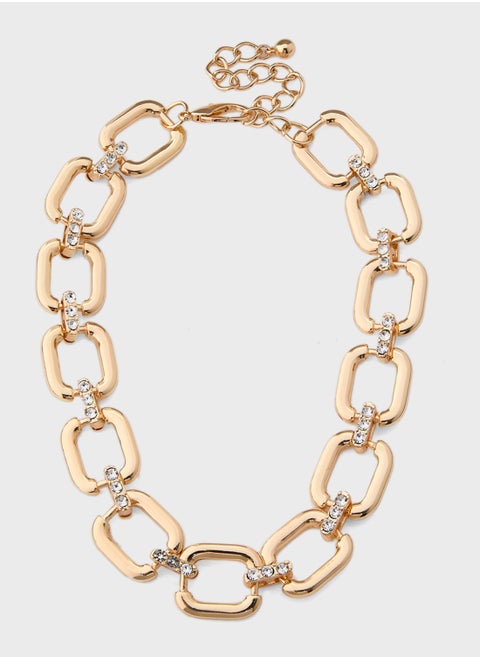 Diamante Chunky Chain Necklace