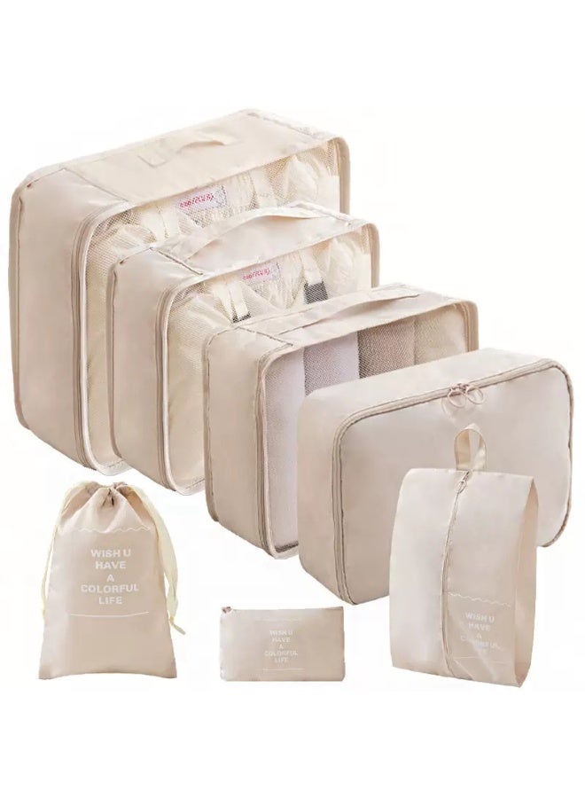 7-piece travel organizer luggage set suitable for digital toiletries and cosmetics storage bags, suitable for clothes, shoes, suitcases and travel bags - Image 1