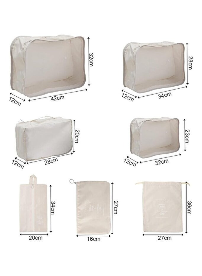 7-piece travel organizer luggage set suitable for digital toiletries and cosmetics storage bags, suitable for clothes, shoes, suitcases and travel bags - Image 2