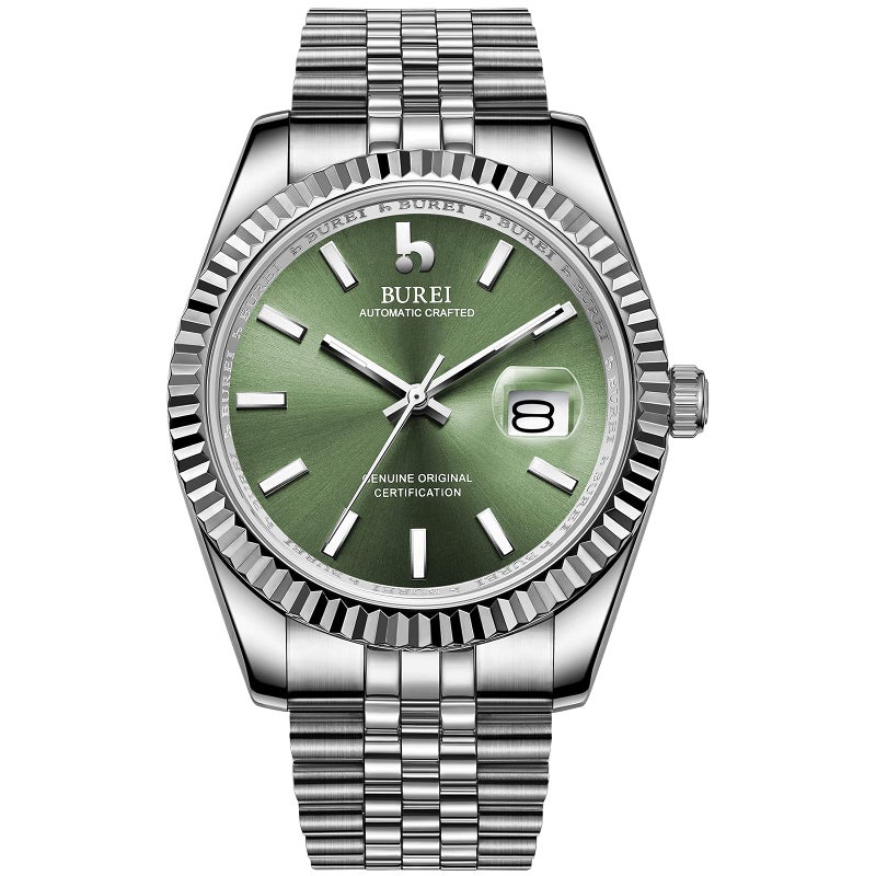 BUREI Mens Automatic Mechanical Watch Luxury Business Waterproof Stainless Steel Watches for Men SelfWinding - Image 2