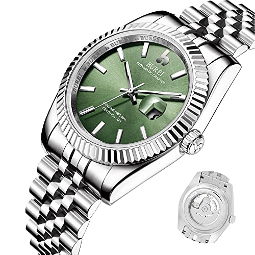 BUREI Mens Automatic Mechanical Watch Luxury Business Waterproof Stainless Steel Watches for Men SelfWinding - Image 3
