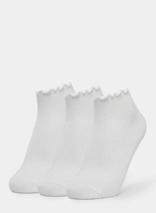 ستايلي Styli Set of 3 - Solid Crew Socks