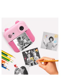 Generic Instant Print Camera for Kids, 50MP 2.4 Inch Instant Camera for Kids, 16X Digital Zoom 1080P Instant Print Camera for Travel, Birthday Gifts (Pink)  - Image 1