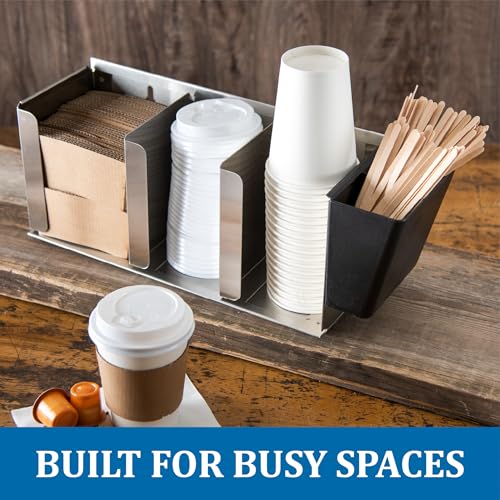 San Jamar Lid Organizer with Adjustable Dividers for Restaurants and Fast Food, Plastic, 14.5 Inches, Silver - Image 4