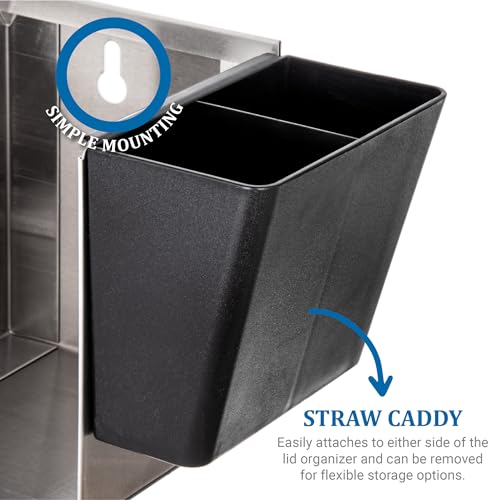 San Jamar Lid Organizer with Adjustable Dividers for Restaurants and Fast Food, Plastic, 14.5 Inches, Silver - Image 2