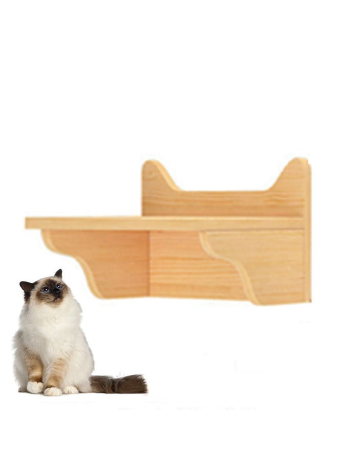 Neostyle - Cat Wall Shelf, Cat Wall Furniture Set and Wall Perch, Floating Cat Wooden Climbing Furniture with 4 Cat Shelves, 2 Cat Houses, 2 Ladders and 1 Cat Scratching Post(Diving platform-L) - Image 1