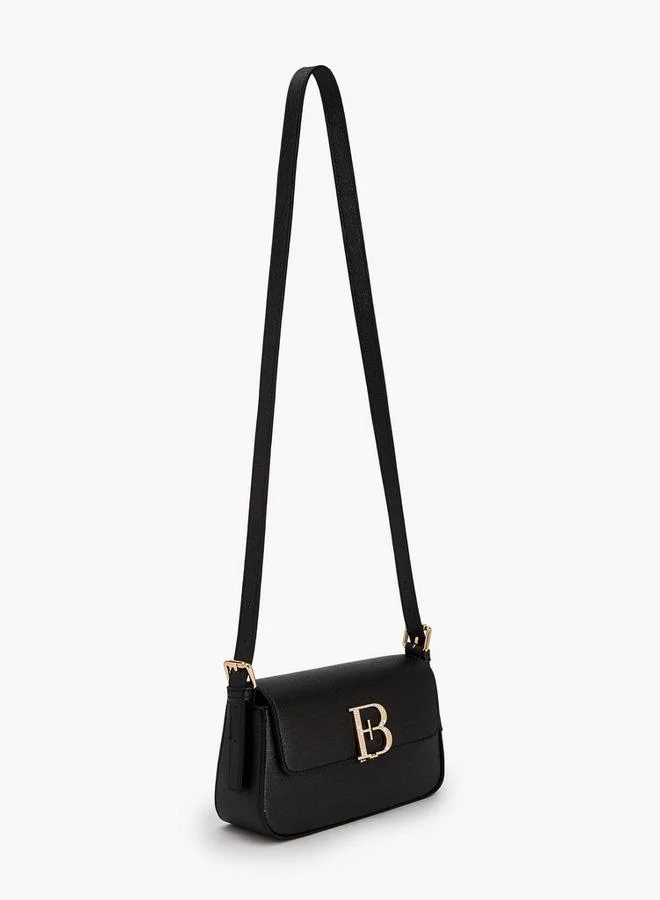 Flora Bella By Shoexpress Floral Bella Embellished Logo Crossbody Bag with Adjustable Strap Ramadan Collection