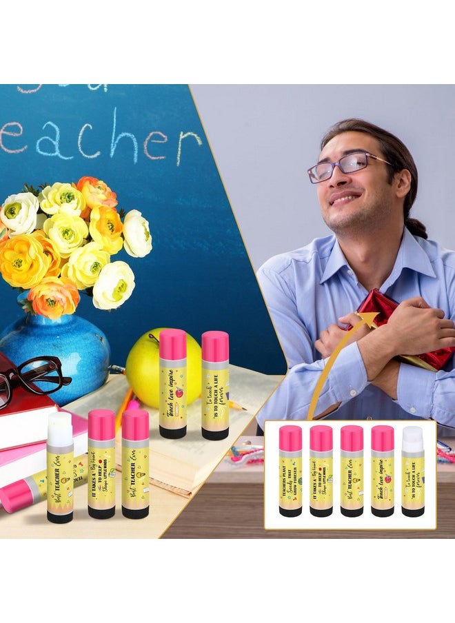 Dunzy - 50 Pcs Teacher Appreciation Gift Lip Balm Bulk Pencil Style Teacher Thank You Gifts Graduation Inspirational Lip Balm With Assorted Fruit Flavor For Teachers Farewell Graduation Party Supplies - Image 1