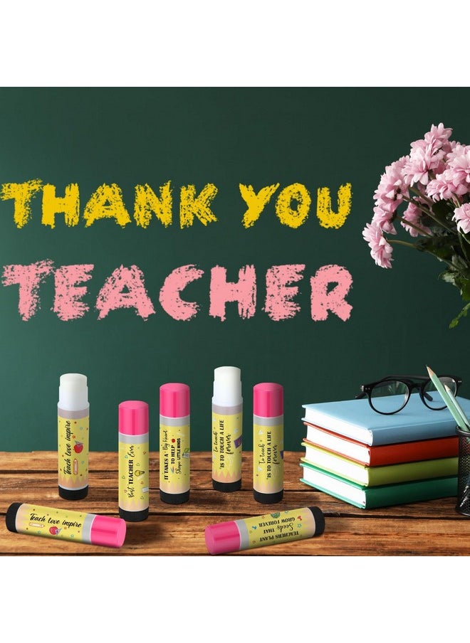Dunzy - 50 Pcs Teacher Appreciation Gift Lip Balm Bulk Pencil Style Teacher Thank You Gifts Graduation Inspirational Lip Balm With Assorted Fruit Flavor For Teachers Farewell Graduation Party Supplies - Image 1