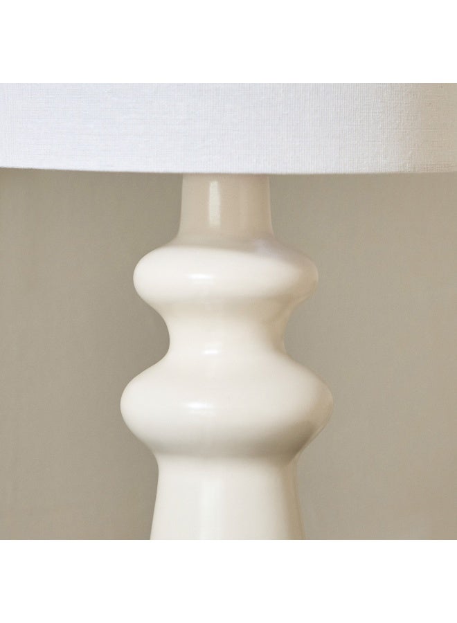 Home Box مصباح طاولة سيراميك إمزي مع ظل من الكتان - 41 سم - Image 3