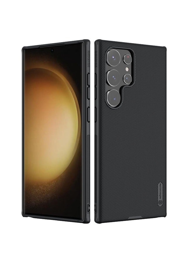 Nillkin Super Frosted Shield Pro Case for Samsung Galaxy S24 Ultra (6.8" Inch): Hard Back with Soft TPU Border, Raised Bezel for Camera Protection—Black - Image 1