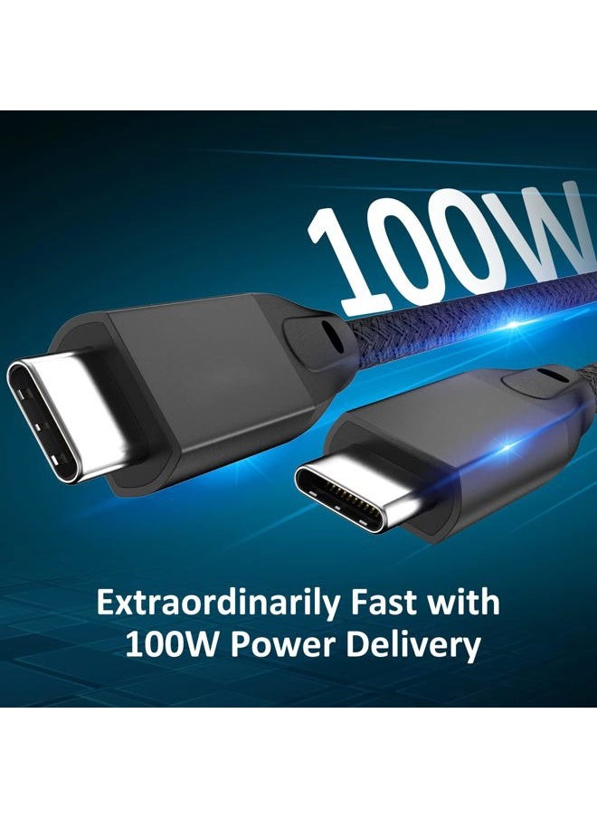 UseBean USB C to USB C Cable 100W 10FT 2Pack, USB C 3.2 Gen 2X2 20Gbps Data Cable 4K Video, Type-C PD Fast Charging Cord, for MacBook Pro, iPad Mini 6/ Pro, Galaxy S24+/S24 Ultra/S23, Switch  - Image 2