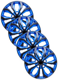 EMTC Pack of 4 EM-3138 Taiwan Wheel Cover | 15" Inch | Black Blue Universal Nested Style  - Image 1