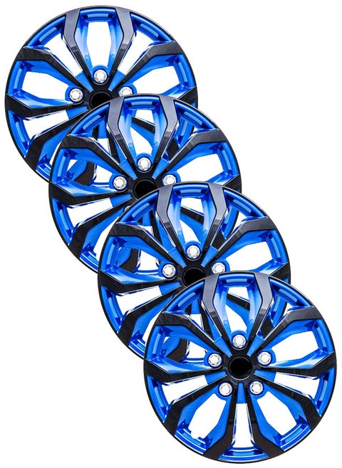 Pack of 4 EM-3138 Taiwan Wheel Cover | 15" Inch | Black Blue Universal Nested Style