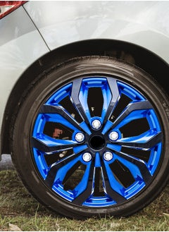 EMTC Pack of 4 EM-3138 Taiwan Wheel Cover | 15" Inch | Black Blue Universal Nested Style  - Image 3