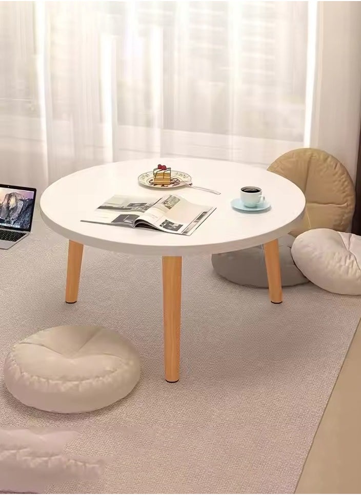 MHD Bedroom Light Luxury Solid Wood Small Round Table  - Image 1