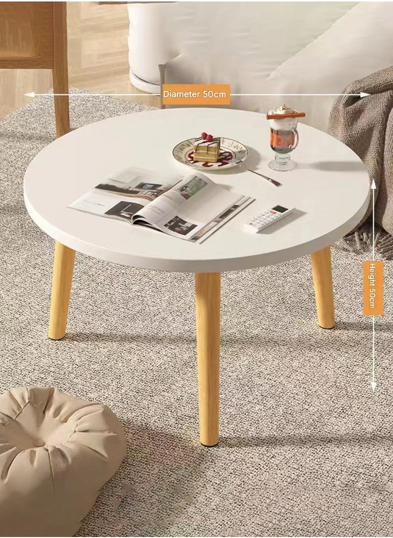 MHD Bedroom Light Luxury Solid Wood Small Round Table  - Image 2