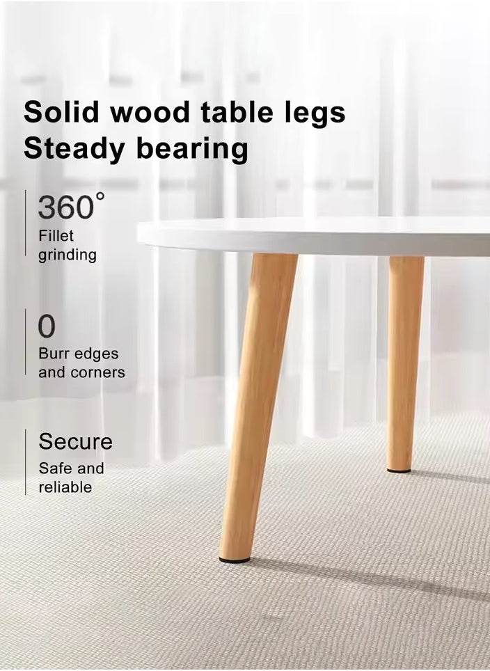MHD Bedroom Light Luxury Solid Wood Small Round Table  - Image 3