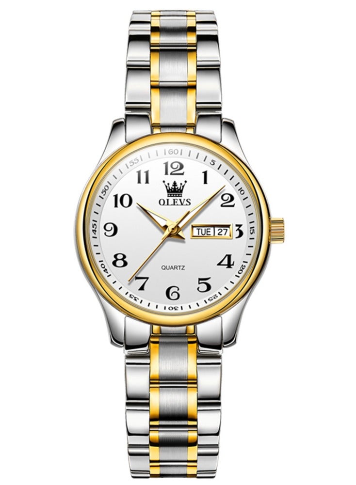 OLEVS Classic Watches For Women Analog Quartz Watch Stainless Steel Rugged Waterproof Watches Roman Numeral Unique Calendar Date Business Wrist Watch - Image 1
