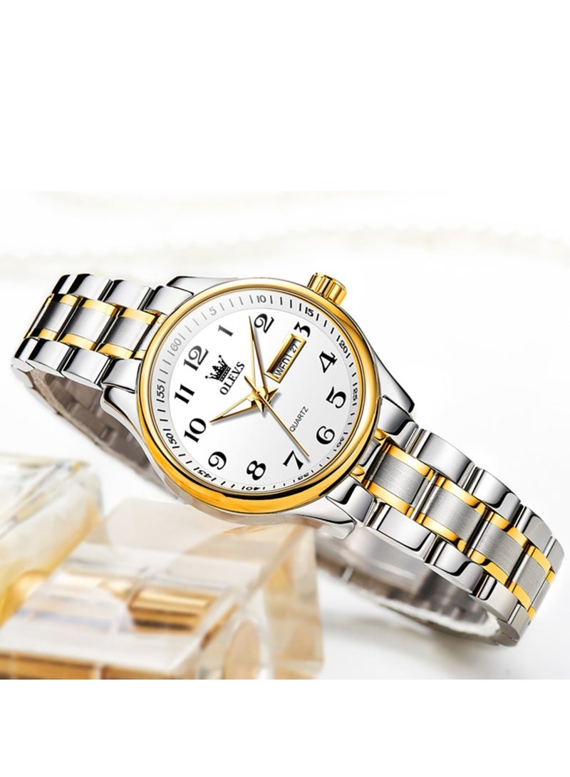 OLEVS Classic Watches For Women Analog Quartz Watch Stainless Steel Rugged Waterproof Watches Roman Numeral Unique Calendar Date Business Wrist Watch - Image 2