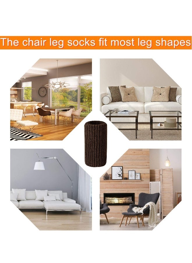 Generic Chair Leg Socks KASTWAVE 16 Pcs High Elastic Knitted Chair Leg Floor Protectors, Thickening Furniture Socks, Coffee Chair Leg Covers Set, Move Easily and Reduce Noise  - Image 4