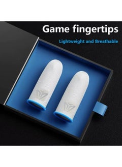FlyDigi 1 Pair Mobile Game Finger Sleeve White/Blue-Sweatproof Anti-slip Touch Screen and Breathable Finger Cover for COD/PUBG/ROS and Many Other Games  - Image 2