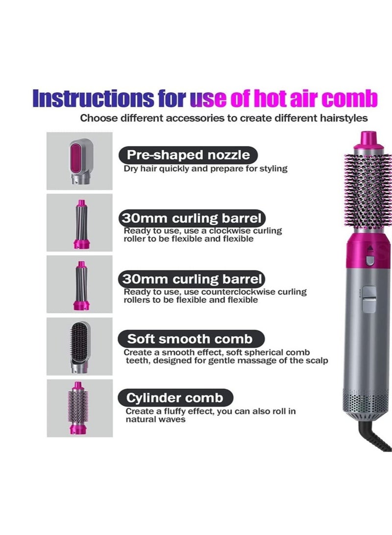 5 in 1 one-step hair dryer and volumizer hot air brush for Straightening Curling Drying - Image 5