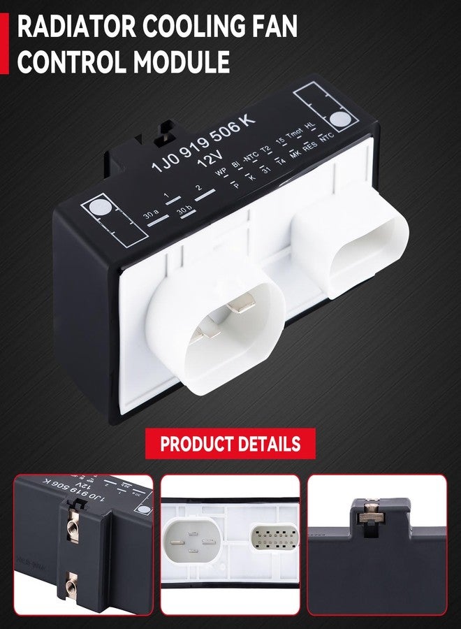 PLDDE New 1pc Engine Radiator Cooling Fan Control Module Relay Unit Compatible With Audi TT Quattro VW Beetle Jetta Golf With 14 Pin Connector Jetta City BEV Engine Golf City - Image 2