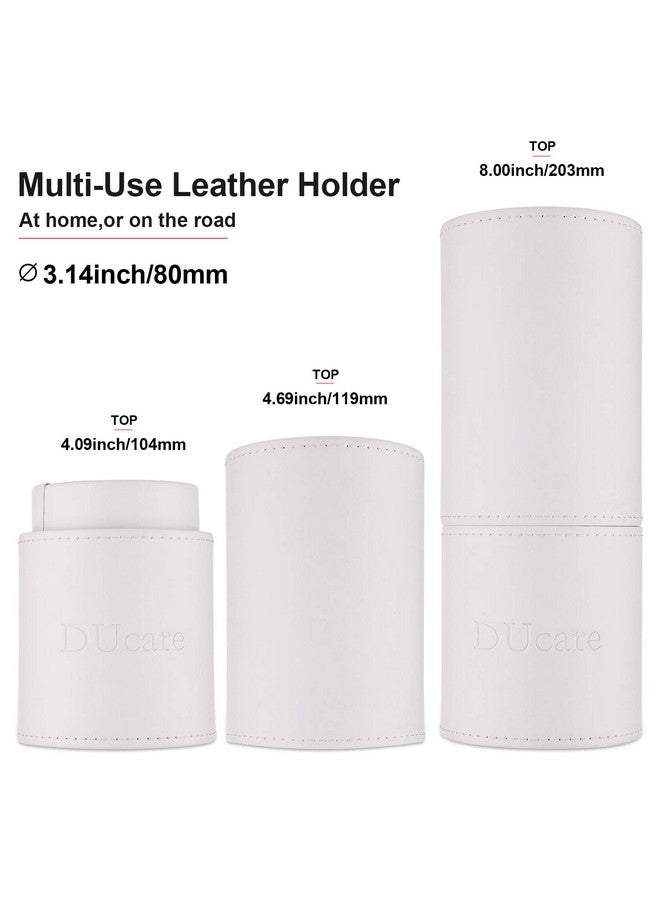 DUcare Makeup Brushes With Holder White 8Pcs Makeup Brush Set Premium Synthetic Foundation Powder Concealers Blending Eye Shadows Face Makeup Brush Kit - Image 3
