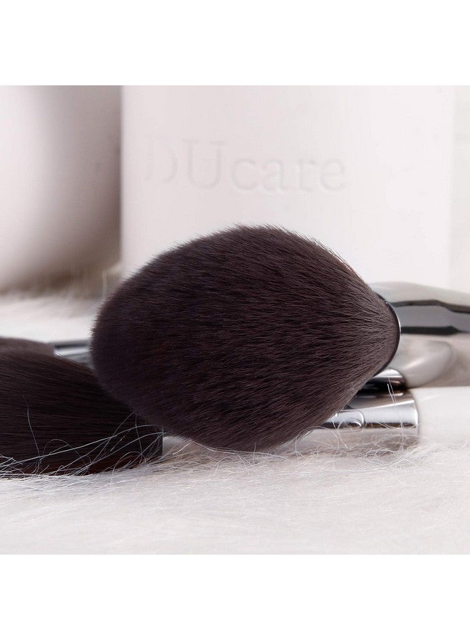 DUcare Makeup Brushes With Holder White 8Pcs Makeup Brush Set Premium Synthetic Foundation Powder Concealers Blending Eye Shadows Face Makeup Brush Kit - Image 5