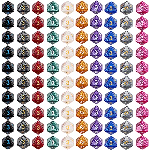 CiaraQ DND Polyhedral Dice 100pcs with A Dice Bag Compatible with Dungeons and Dragons DND RPG MTG Role Playing Table Games D8 dice 10 colors100 pcs - Image 5